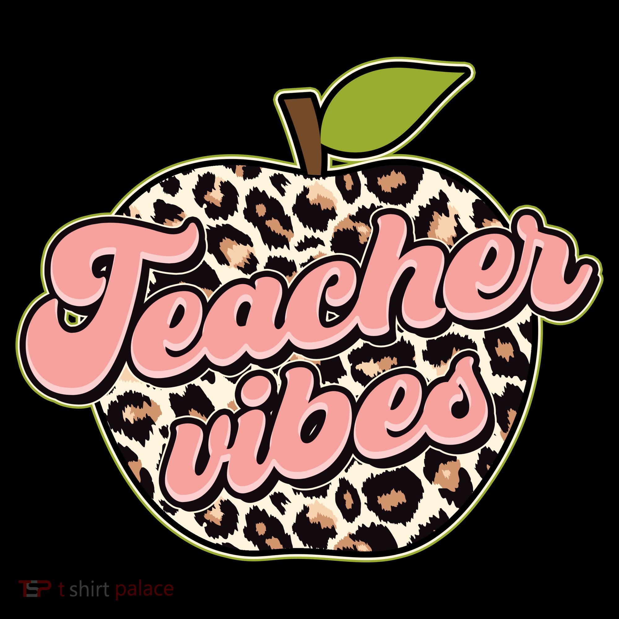 Cute Teacher Vibes Leopard Print Apple Kids Sweatshirt