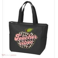 Cute Teacher Vibes Leopard Print Apple Tote Bag thumb 3