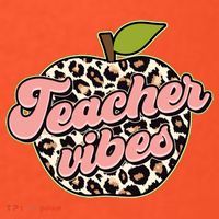 Cute Teacher Vibes Leopard Print Apple Long Sleeve Shirt thumb 2