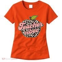 Cute Teacher Vibes Leopard Print Apple Women's T-Shirt thumb 0