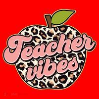 Cute Teacher Vibes Leopard Print Apple Santa Hat thumb 1