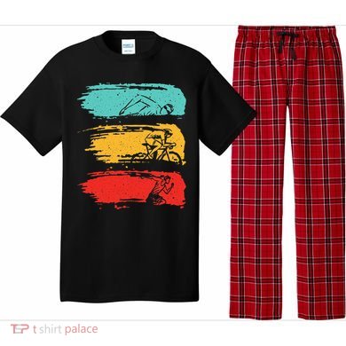 Cool Triathlon Vintage Swimmer Biker Cyclist Pajama Set