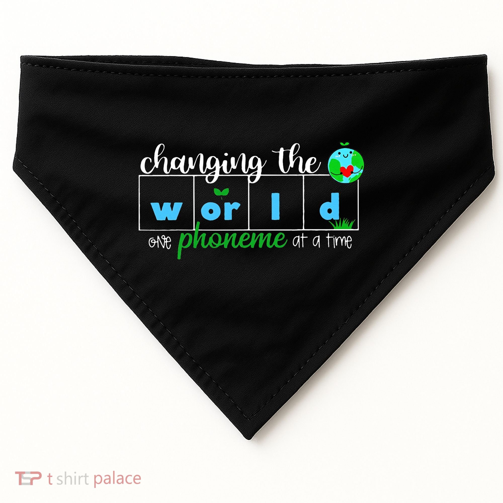 Changing The World One Phoneme At A Time Teacher USA-Made Doggie Bandana