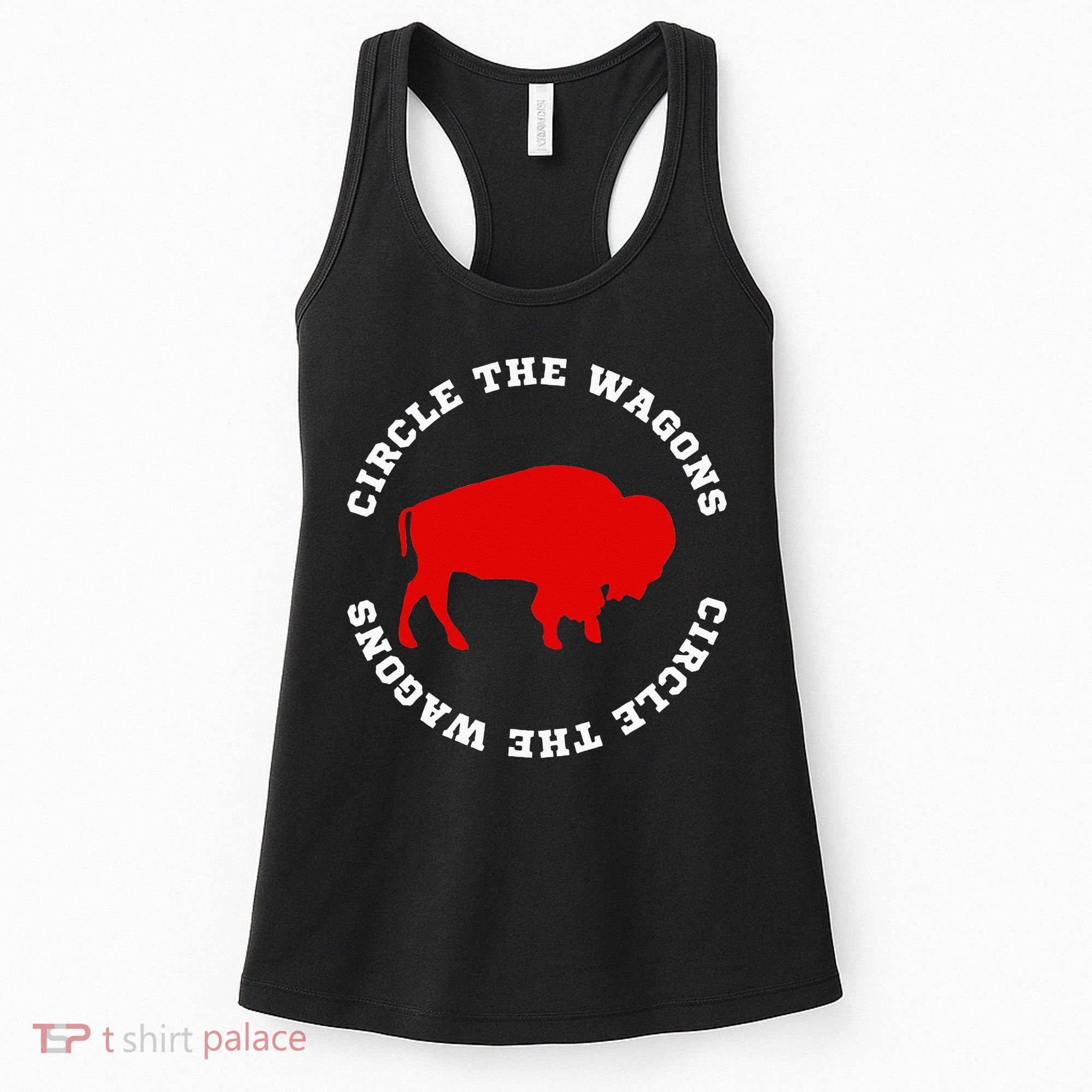 Circle the Wagons Buffalo Football Fan Women's Tank Top
