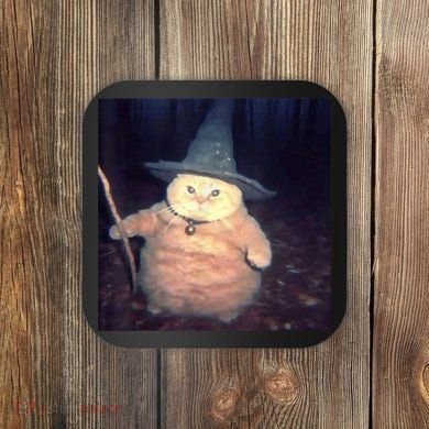 Cheeseball The Wizard Cat Meme Coaster