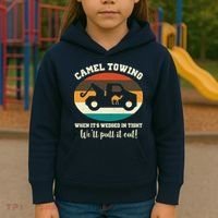 Camel Towing When It's Wedged In Tight We'll Pull It Out Kids Hoodie thumb 3
