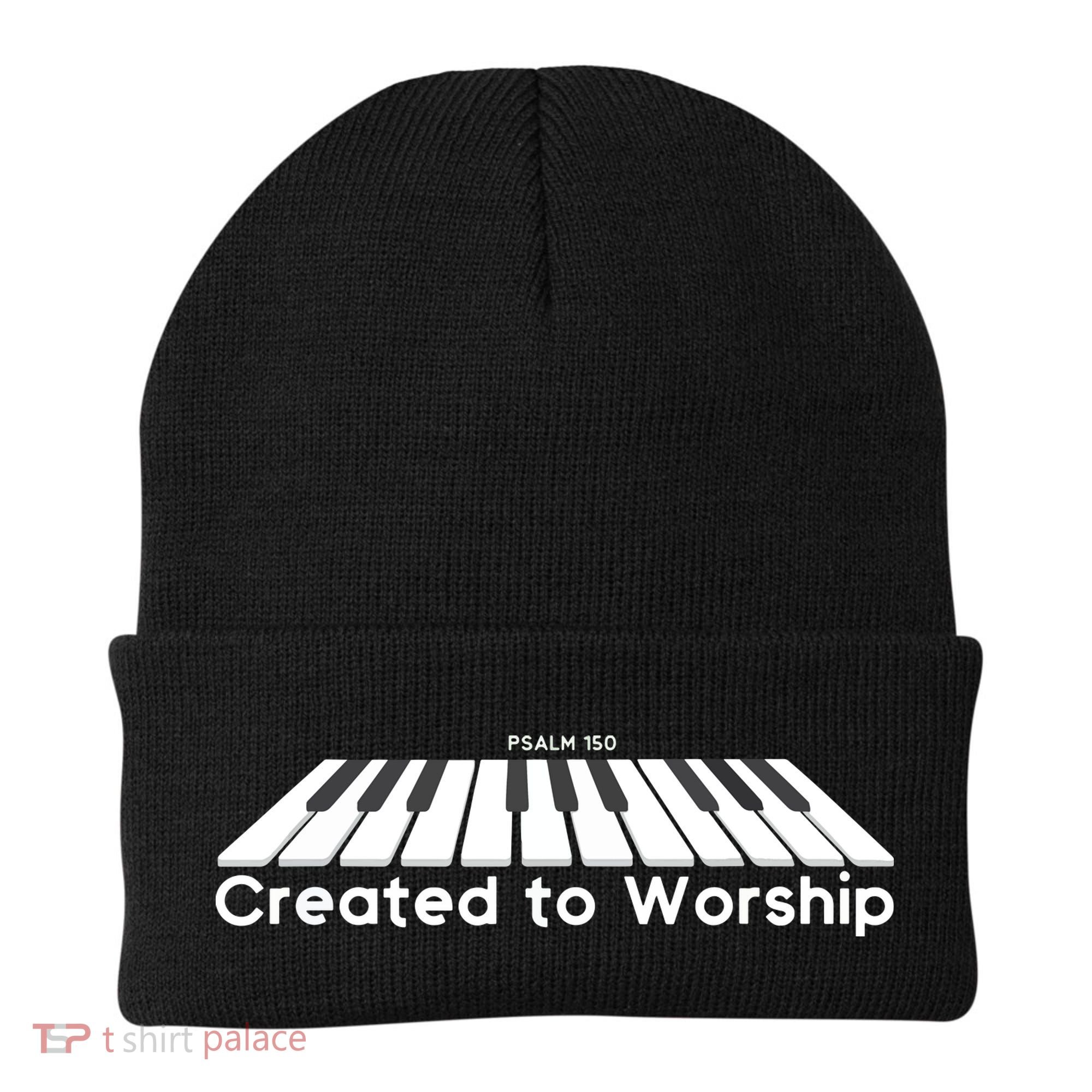 Created To Worship Piano Christian Beanie