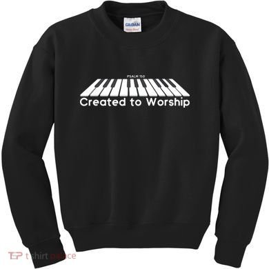 Created To Worship Piano Christian Kids Sweatshirt