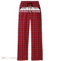 Created To Worship Piano Christian Women's Flannel Plaid Pajama Pants thumb 0