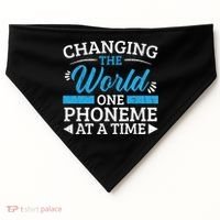 Changing The World One Phoneme At A Time Dyslexia Awareness Meaningful Gift USA-Made Doggie Bandana thumb 0