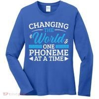 Changing The World One Phoneme At A Time Dyslexia Awareness Meaningful Gift Women's Long Sleeve Shirt thumb 0