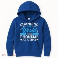 Changing The World One Phoneme At A Time Dyslexia Awareness Meaningful Gift Kids Hoodie thumb 0