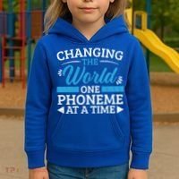 Changing The World One Phoneme At A Time Dyslexia Awareness Meaningful Gift Kids Hoodie thumb 3