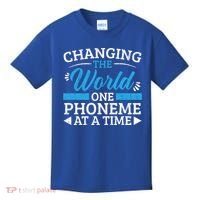 Changing The World One Phoneme At A Time Dyslexia Awareness Meaningful Gift Kids T-Shirt thumb 0