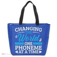 Changing The World One Phoneme At A Time Dyslexia Awareness Meaningful Gift Tote Bag thumb 0