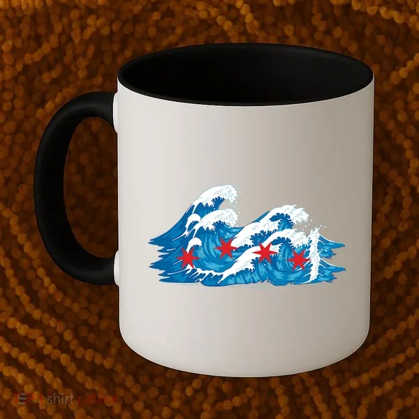 Chicago Tsunami Wave State Flag Coffee Mug