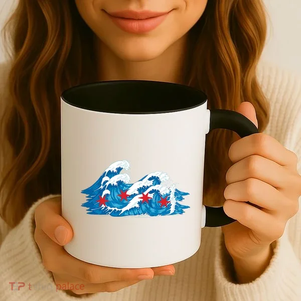 Chicago Tsunami Wave State Flag Coffee Mug