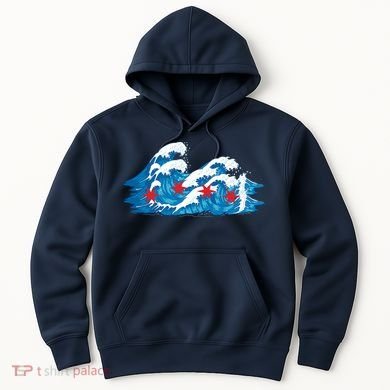 Chicago Tsunami Wave State Flag Hoodie