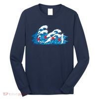 Chicago Tsunami Wave State Flag Long Sleeve Shirt thumb 0