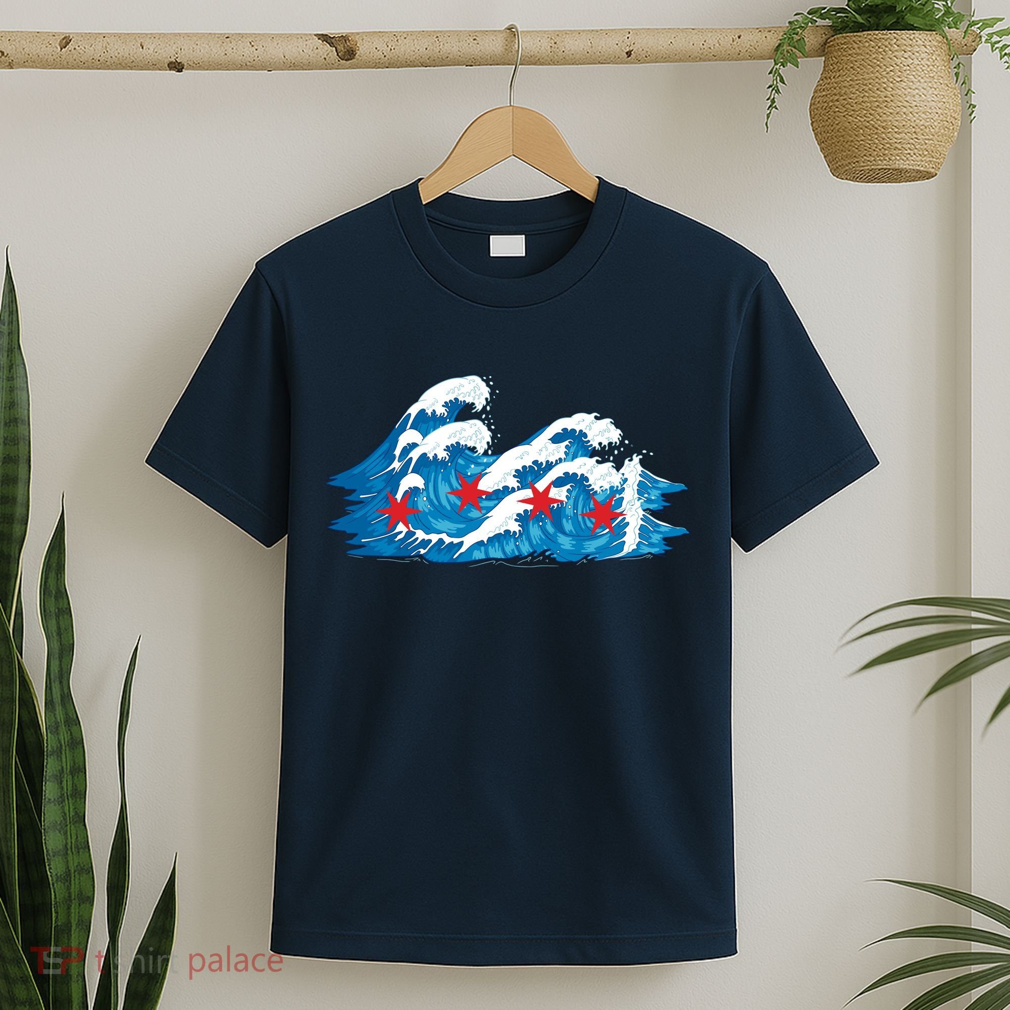 Chicago Tsunami Wave State Flag T-Shirt
