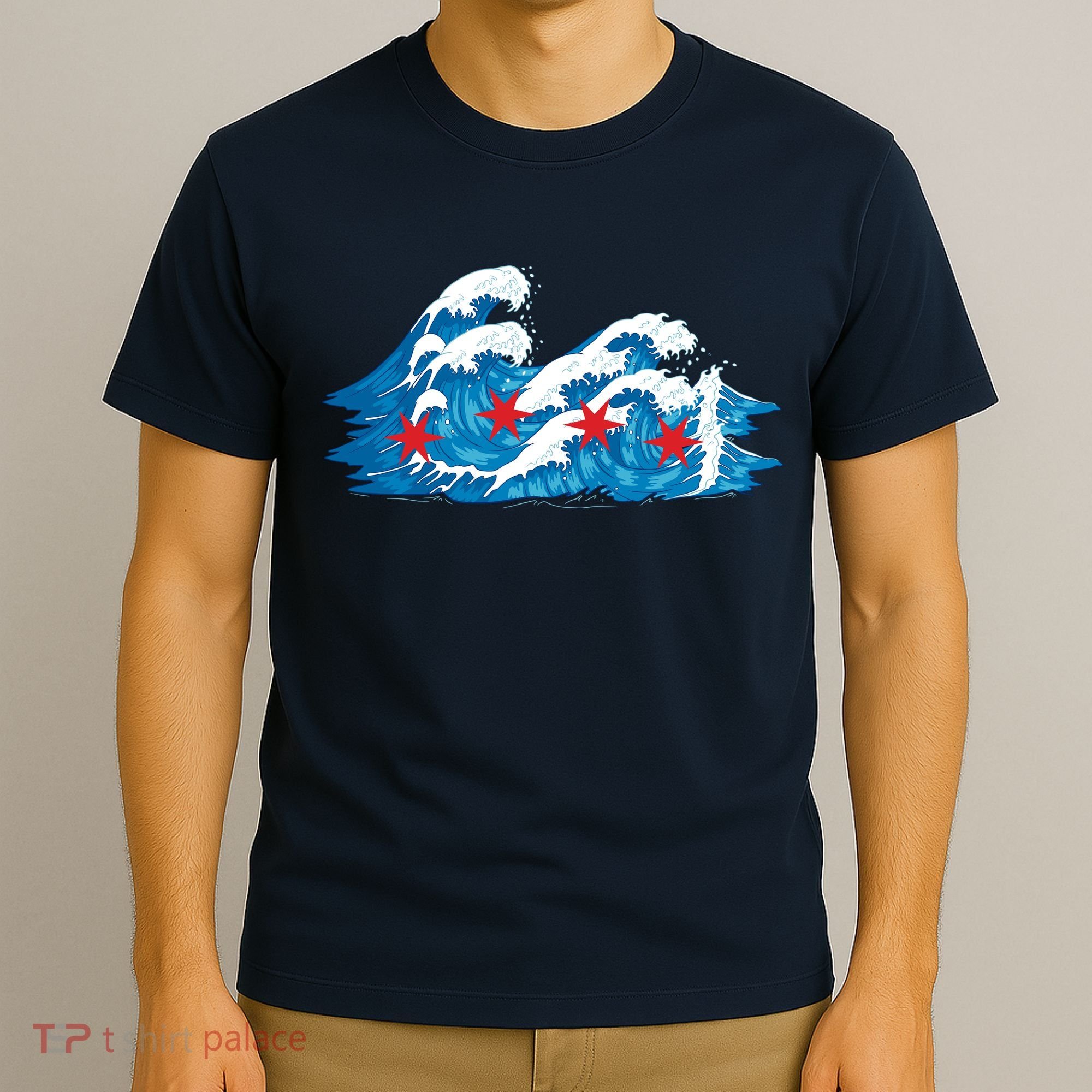 Chicago Tsunami Wave State Flag T-Shirt