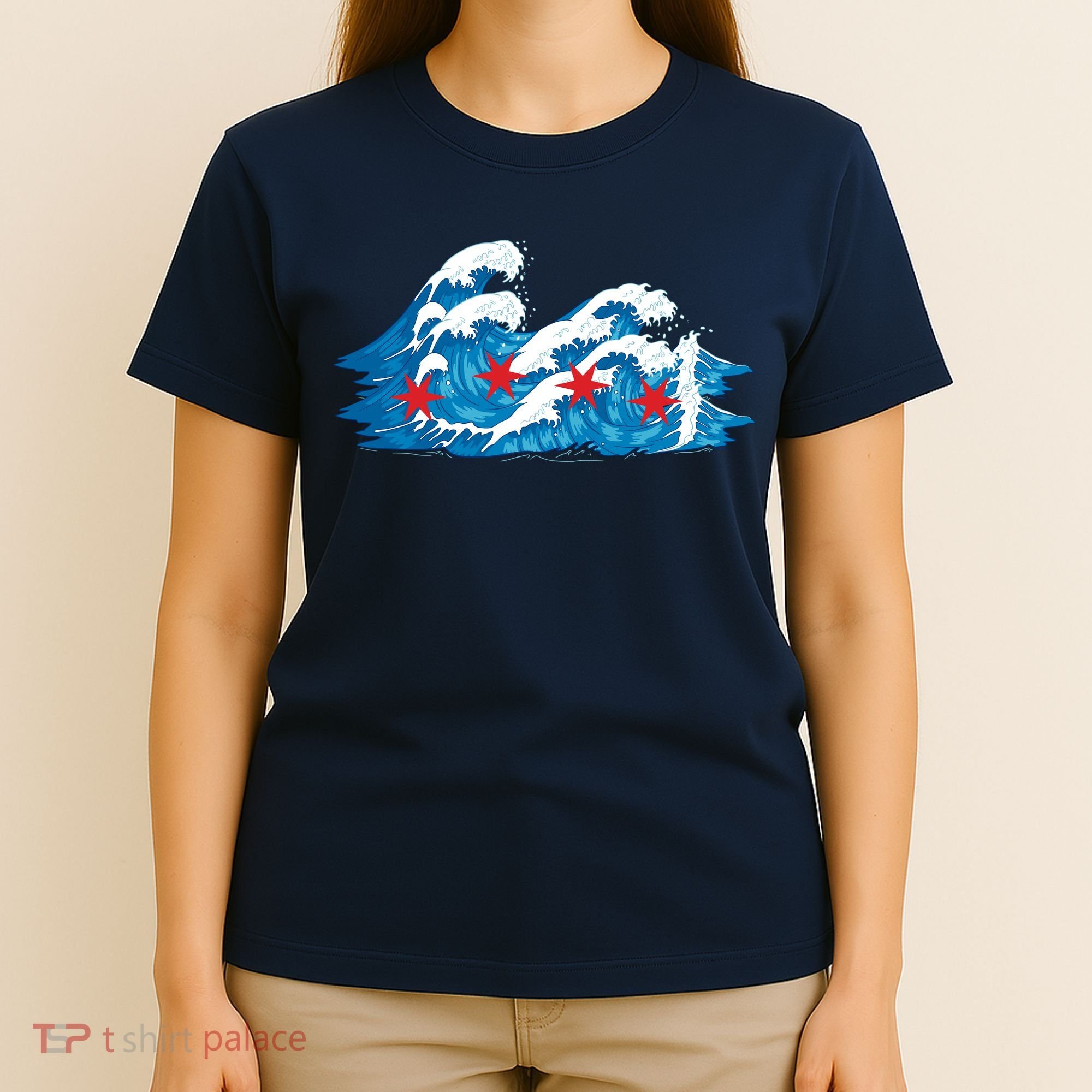 Chicago Tsunami Wave State Flag T-Shirt