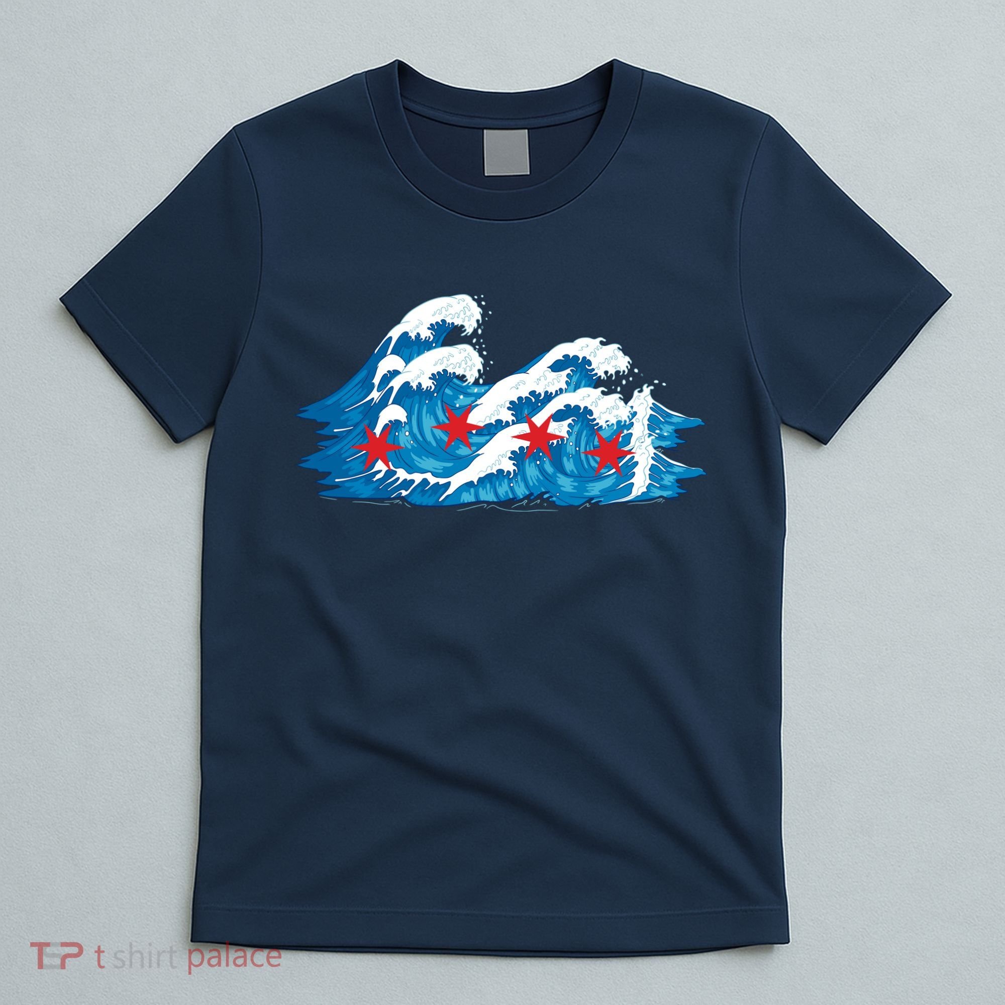 Chicago Tsunami Wave State Flag T-Shirt