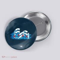 Chicago Tsunami Wave State Flag Button thumb 0