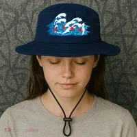 Chicago Tsunami Wave State Flag Bucket Hat thumb 3
