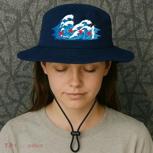 Chicago Tsunami Wave State Flag Bucket Hat