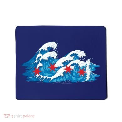 Chicago Tsunami Wave State Flag Mousepad