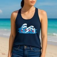 Chicago Tsunami Wave State Flag Women's Tank Top thumb 2