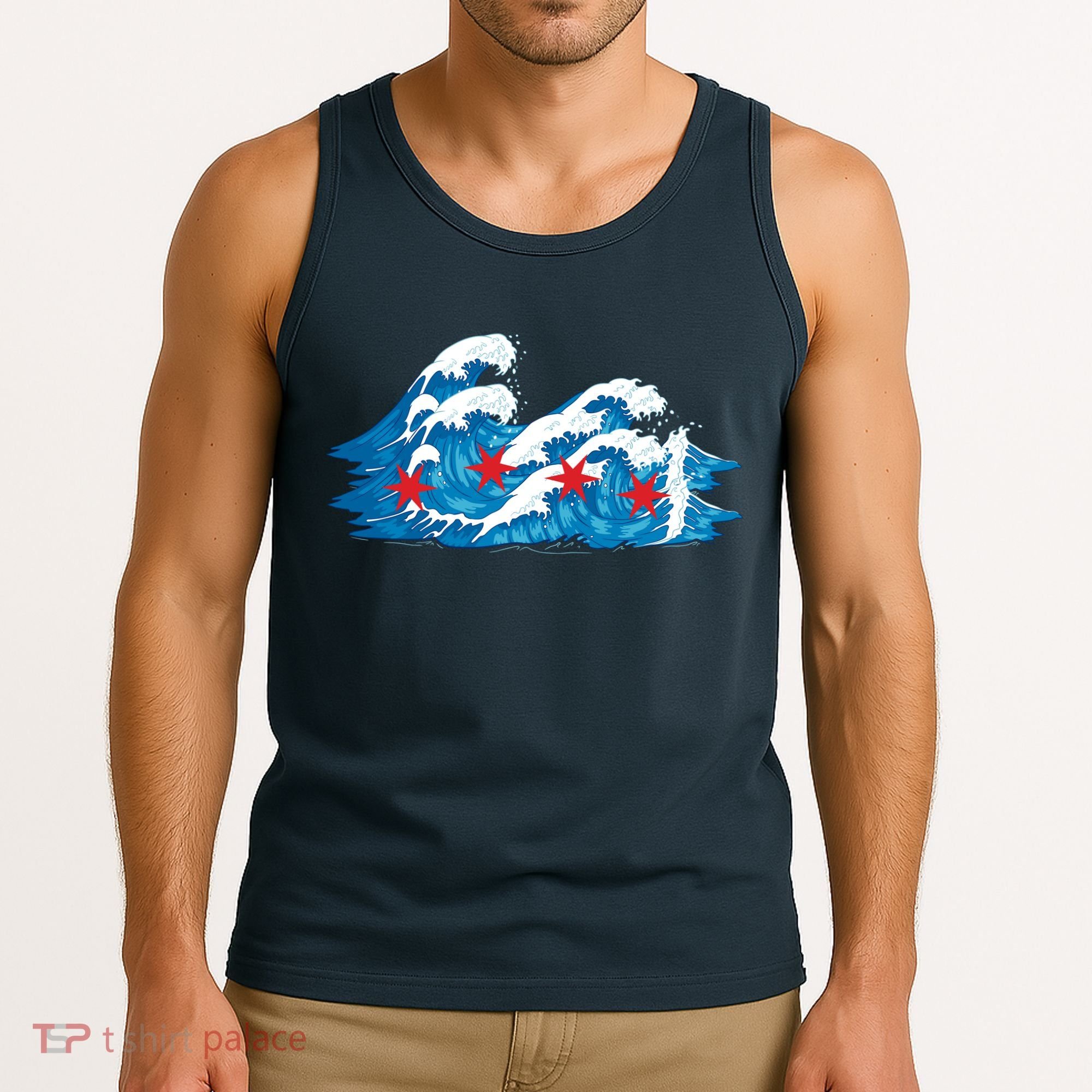 Chicago Tsunami Wave State Flag Tank Top