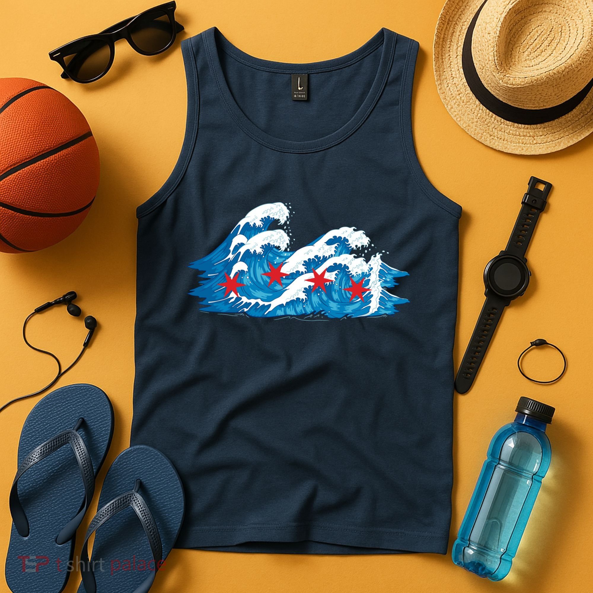 Chicago Tsunami Wave State Flag Tank Top
