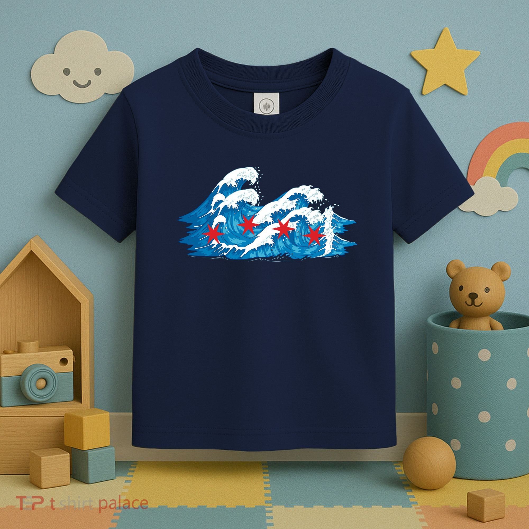 Chicago Tsunami Wave State Flag Toddler T-Shirt
