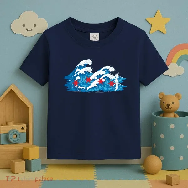 Chicago Tsunami Wave State Flag Toddler T-Shirt