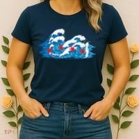 Chicago Tsunami Wave State Flag Women's T-Shirt thumb 2