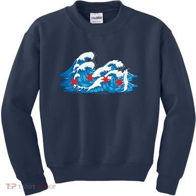 Chicago Tsunami Wave State Flag Kids Sweatshirt
