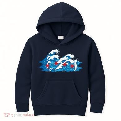 Chicago Tsunami Wave State Flag Kids Hoodie