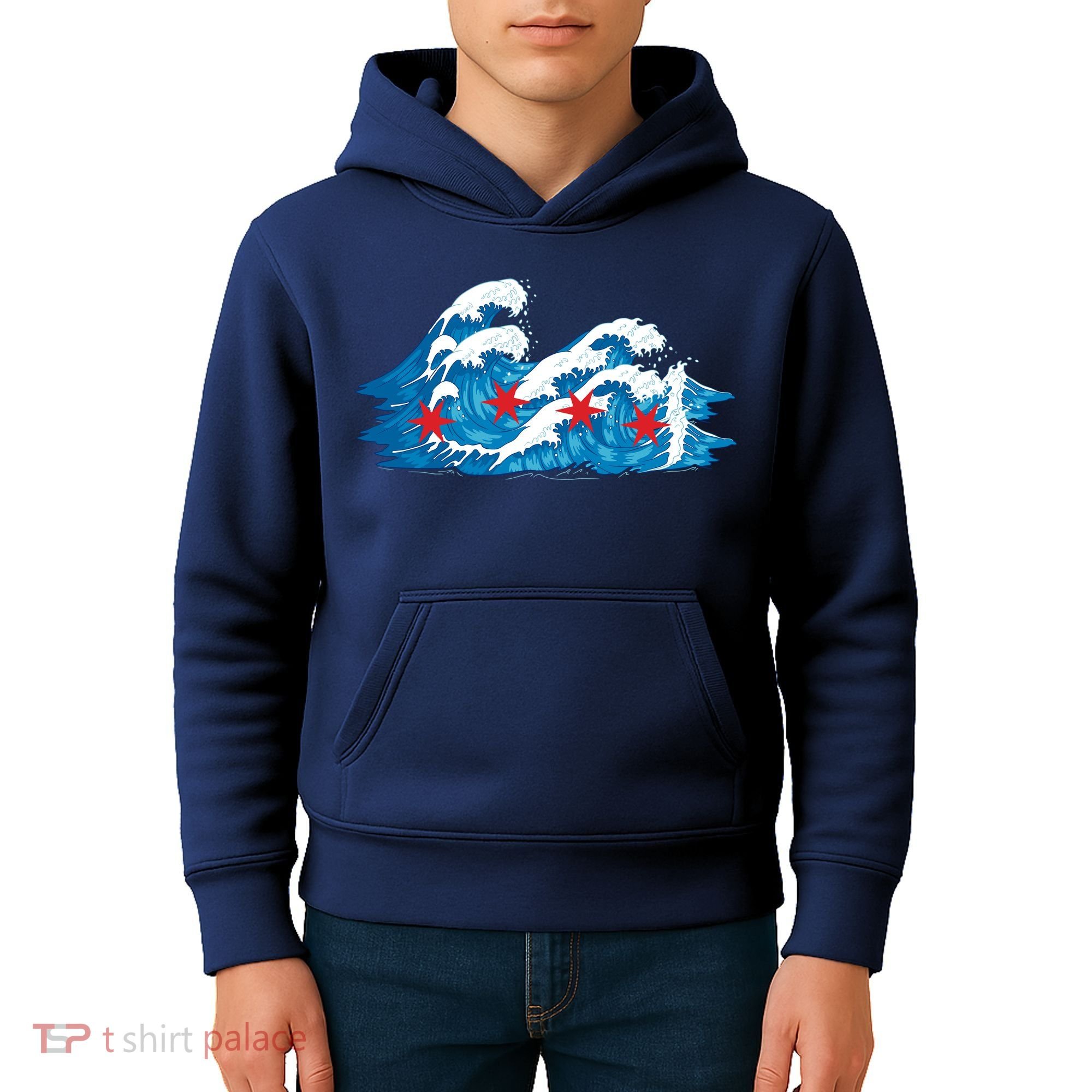 Chicago Tsunami Wave State Flag Kids Hoodie