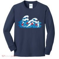 Chicago Tsunami Wave State Flag Kids Long Sleeve Shirt thumb 0