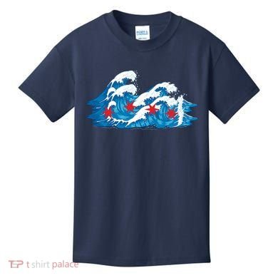 Chicago Tsunami Wave State Flag Kids T-Shirt