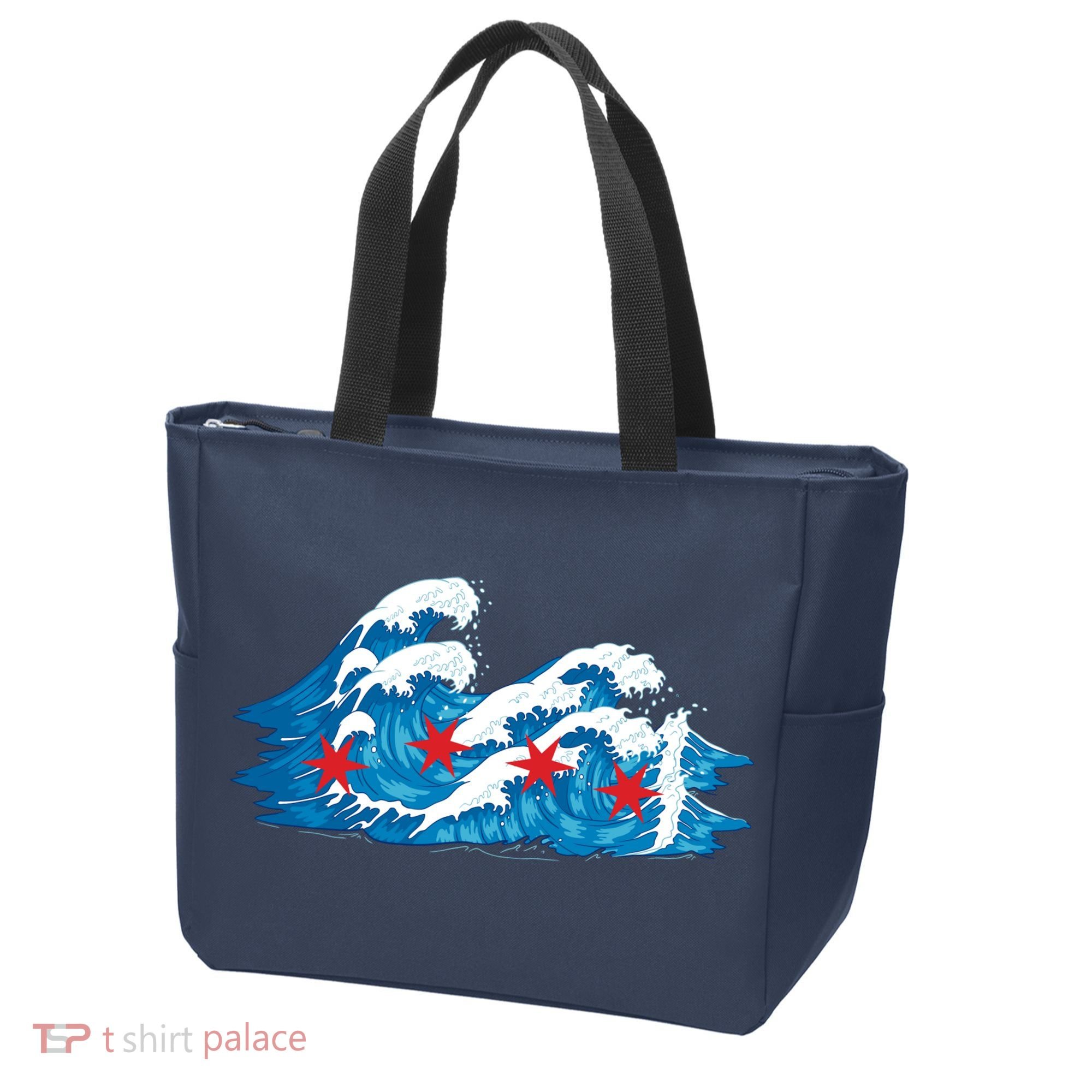 Chicago Tsunami Wave State Flag Tote Bag