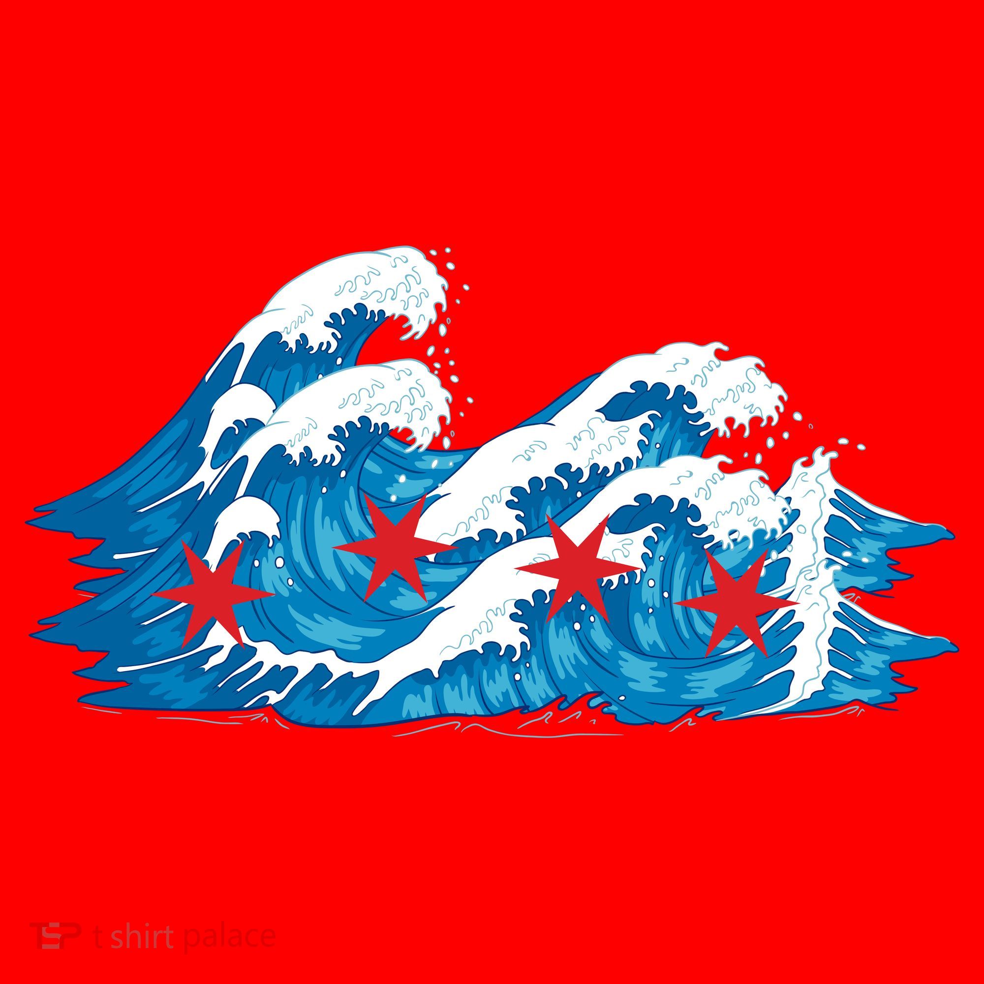 Chicago Tsunami Wave State Flag Santa Hat