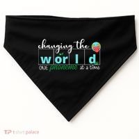 Changing The World One Phoneme At A Time Cute USA-Made Doggie Bandana thumb 0