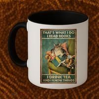 Cat Thats What I Do I Read Books I Drink Tea And Know Things Coffee Mug thumb 2