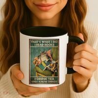 Cat Thats What I Do I Read Books I Drink Tea And Know Things Coffee Mug thumb 3