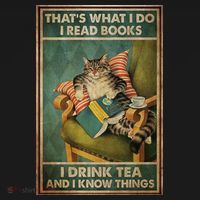 Cat Thats What I Do I Read Books I Drink Tea And Know Things Women's Tank Top thumb 5