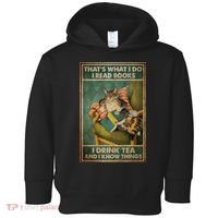 Cat Thats What I Do I Read Books I Drink Tea And Know Things Toddler Hoodie thumb 0