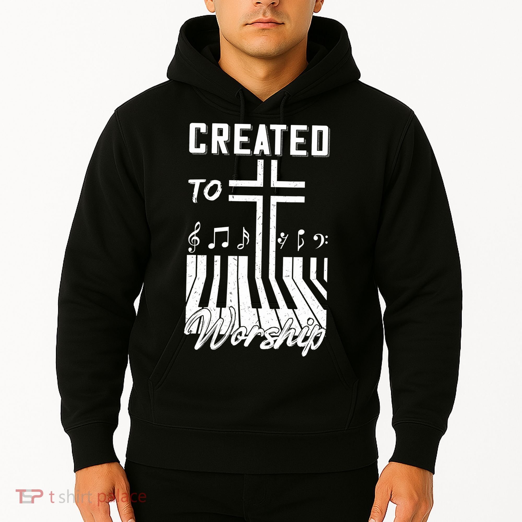Created To Worship Funny Christian Pianist Hoodie